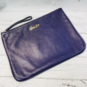 Rebecca Minkoff Jody Gold GLAM KIT Large Wristlet Pouch Purse Make Up Bag Cheeta